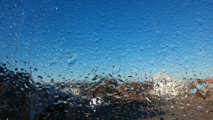 a photo of water condensation on a window