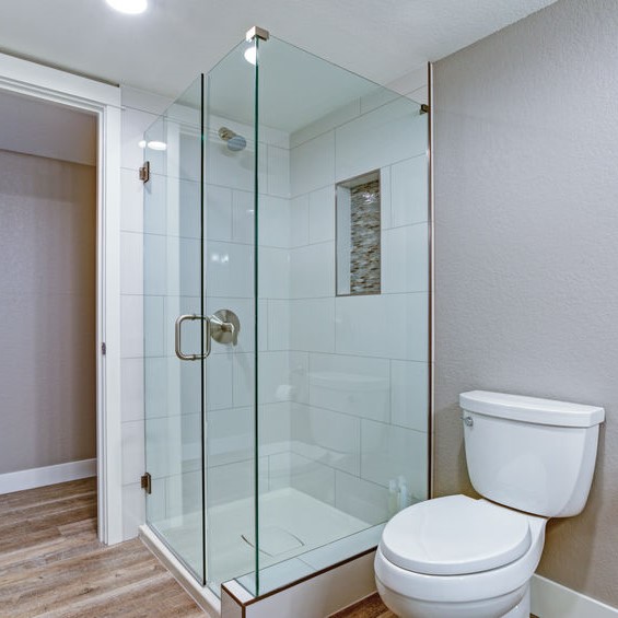 walk in glass shower