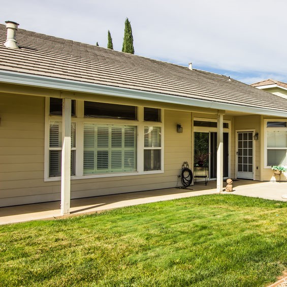 back patio with regular blinds